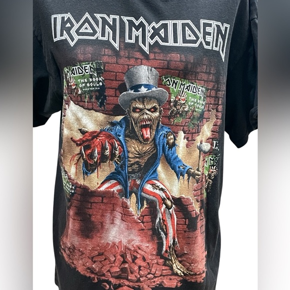 Iron Maiden The Book Of Souls US Tour 2017 T-Shirt Black Band Tee Men’s Large - Picture 3 of 11
